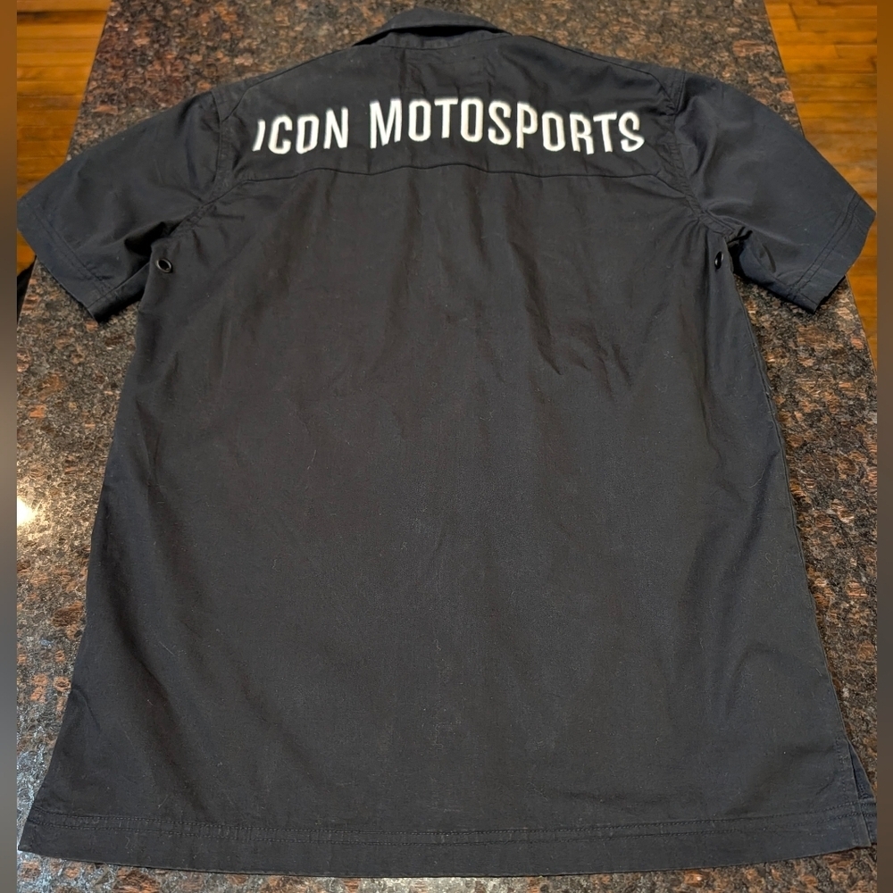 Icon Motorsports Kingsley Men’s Black Button-Up Team Shop Motorcycle Gear (S) - Picture 2 of 7